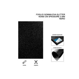 FOGLIO GOMMA EVA GLITTER 40X60 NERO