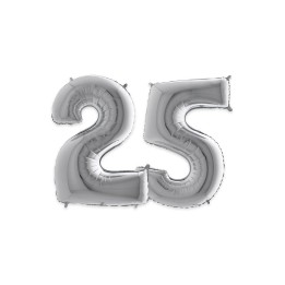 PALL. MYLAR NUM. 25 CM.102 ARGENTO 42058