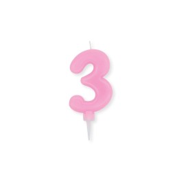 NUM. 3 DI CERA PLUMP ROSA CM.10