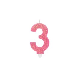 NUM. 3 DI CERA SWEETY FUXIA GLITTER