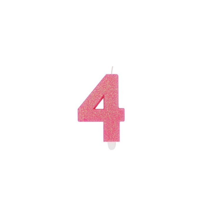 NUM. 4 DI CERA SWEETY FUXIA GLITTER