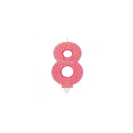 NUM. 8 DI CERA SWEETY FUXIA GLITTER
