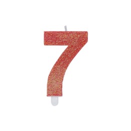 NUM. 7 DI CERA SWEETY ROSSO GLITTER