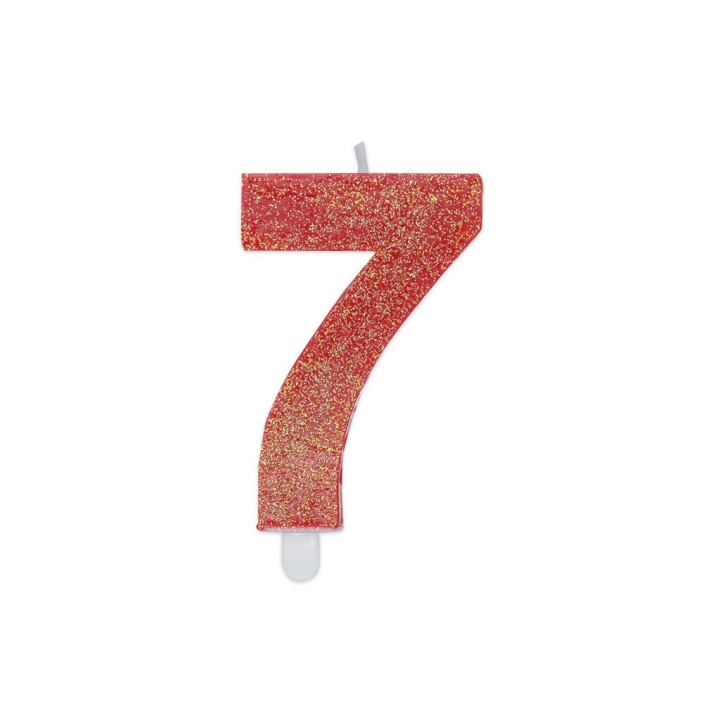 NUM. 7 DI CERA SWEETY ROSSO GLITTER
