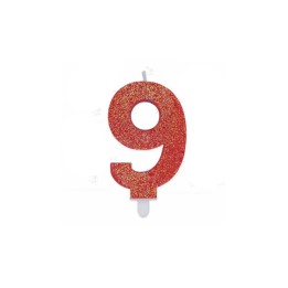 NUM. 9 DI CERA SWEETY ROSSO GLITTER