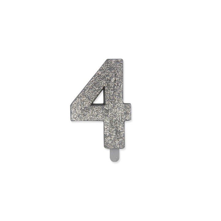 NUM. 4 DI CERA SWEETY ARGENTO GLITTER