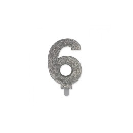 NUM. 6 DI CERA SWEETY ARGENTO GLITTER