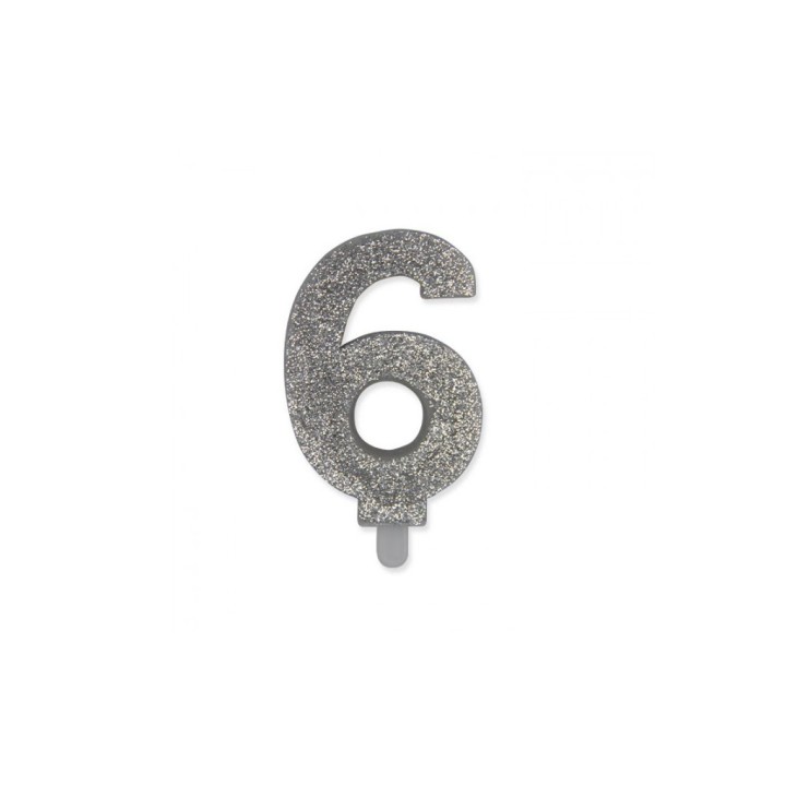 NUM. 6 DI CERA SWEETY ARGENTO GLITTER