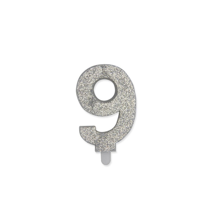 NUM. 9 DI CERA SWEETY ARGENTO GLITTER