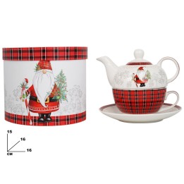 TEIERA CON TAZZA DECORATIVA NATALIZIA
