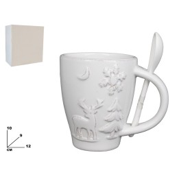 TAZZA C/CUCCHIAIO DECORATIVA NATALIZIA