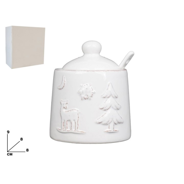 ZUCCHERIERA C/CUCCHIAIO NATALIZIA DECOR.