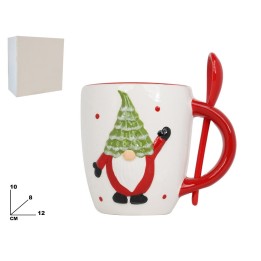 TAZZA C/CUCCHIAIO DECORATIVA NATALIZIA