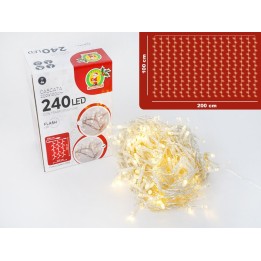 CASCATA 240 FLASH LED L/CALDA 200x100 CM
