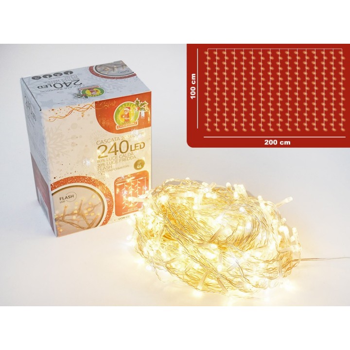 CASCATA 240 LED L/CALDA 20% FREDDA 2x1 M