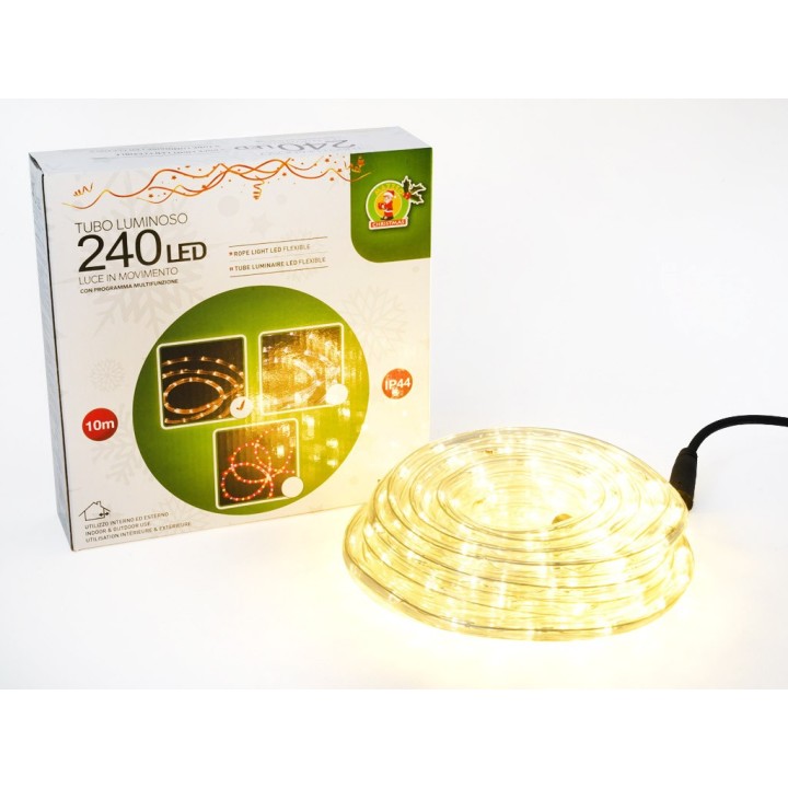 TUBO LUMINOSO 240 LED 10m L/CALDA MOVIM