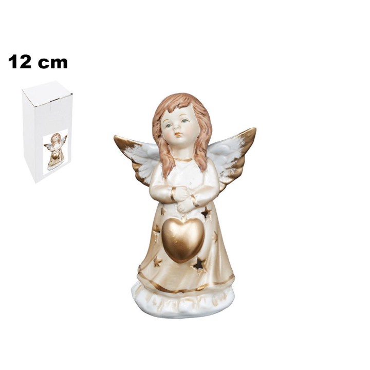 ANGELO CON LED CON CUORE 12,3 CM
