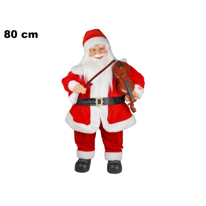BABBO NATALE CON VIOLINO CM 80