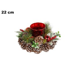 CENTROTAVOLA DECORATIVO CON PORTACANDELA