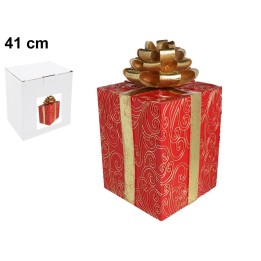 PACCO REGALO ROSSO E ORO CM 41x25