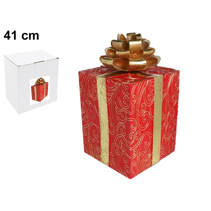 PACCO REGALO ROSSO E ORO CM 41x25