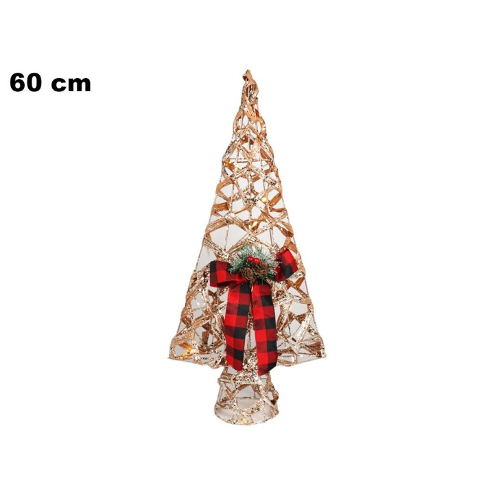 ALBERO ORO ROSA CON FIOCCO CM 60