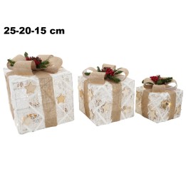 SET 3 PZ PACCHI ORO CON STELLE