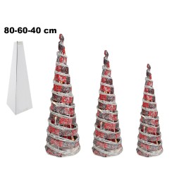 SET CONI 3 PZ CON NASTRO ROSSO