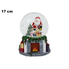 AMPOLLA CON BABBO NATALE CON CAMINETTO