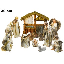 SET NATIVITA' 12 PEZZI 30 CM E CAPANNA