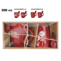 SET 2 TAZZE DECORATIVE NATALIZIE CON