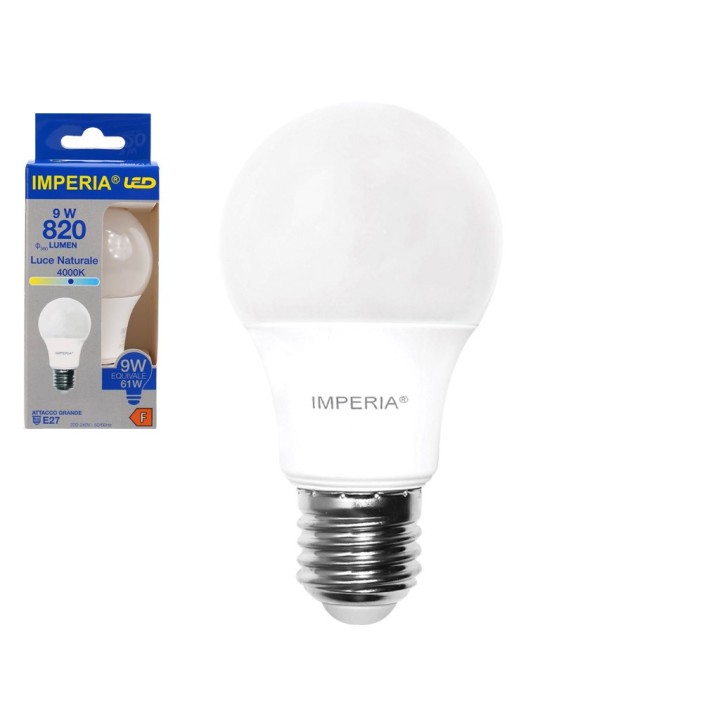 IMPERIA LAMPADA LED E27 9W LUCE NATURALE