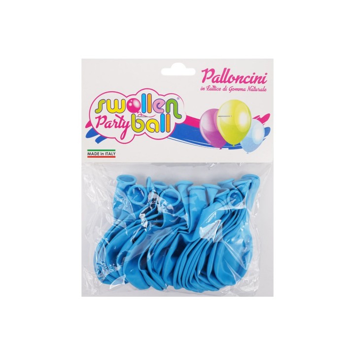 BUSTINA PALLONCINI BATTESIMO CELESTE 20