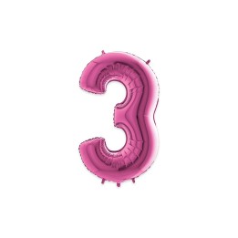 Pall. Mylar Numero 3 cm.102 Fuxia