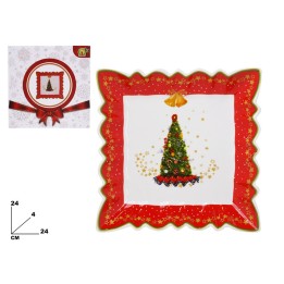 PIATTO QUADRATO DECORATIVO NATALIZIOCM24