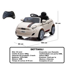CAVALCABILE NUOVA FIAT 500 BIANCA