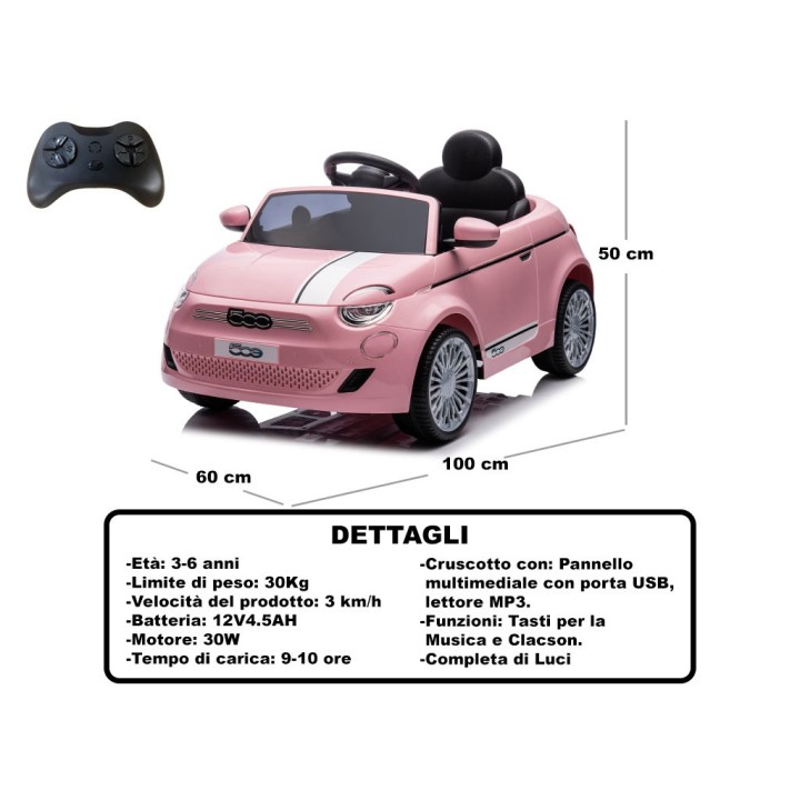 CAVALCABILE NUOVA FIAT 500 ROSA