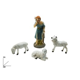 SET PASTORE CON PECORE 4 PEZZI 13 CM