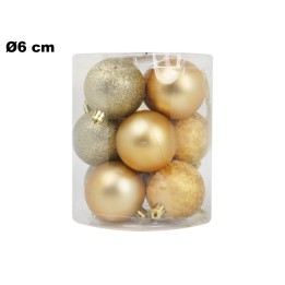 SET 12 PALLINE NATALIZIE DORATE 6 CM
