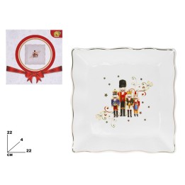PIATTO QUADRATO DECORAT NATALIZIO 22CM