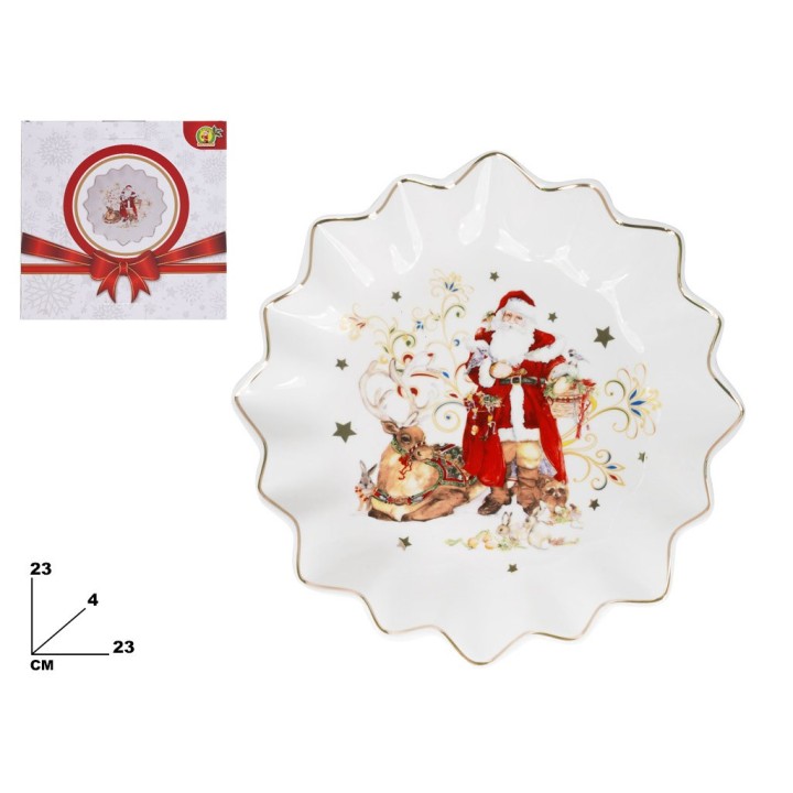 PIATTO DECORATIVO NATALIZIO CON BORDI