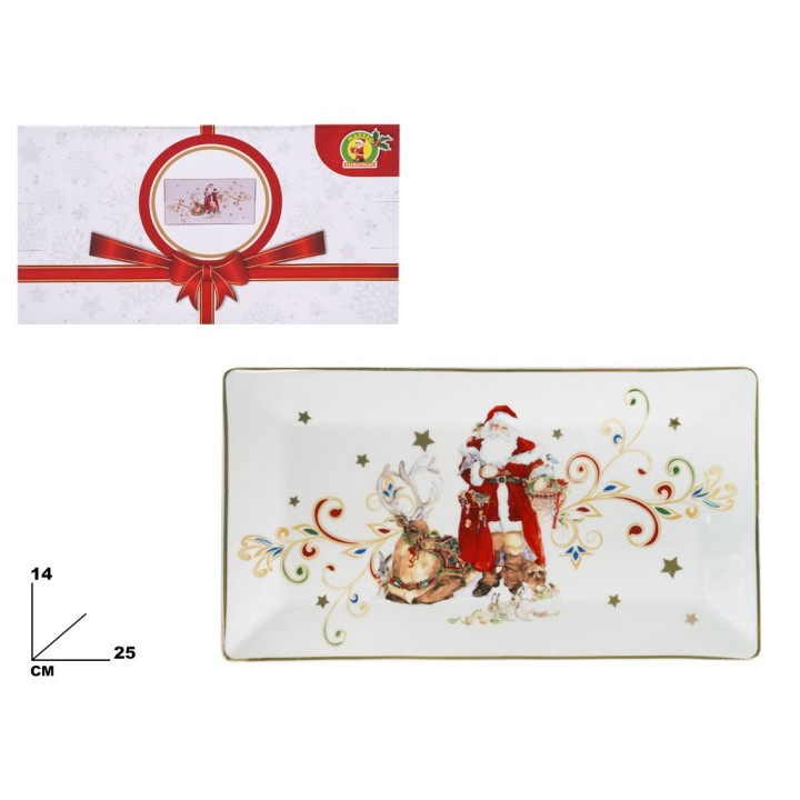 PIATTO RETTANGOLARE DECORATIVO NATALIZIO