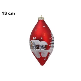 SFERA NATALIZIA DI VETRO 6,3*13CM