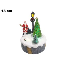 PAESAGGIO CON LED CON BABBO NATALE