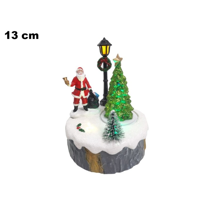 PAESAGGIO CON LED CON BABBO NATALE