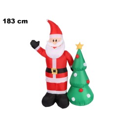 BABBO NATALE GONFIABILE 183 CM CON ALBER