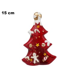 ALBERO DI NATALE ROSSO 15 CM CON LED
