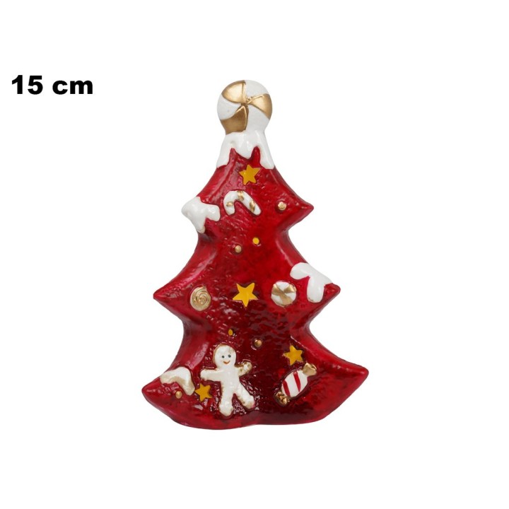 ALBERO DI NATALE ROSSO 15 CM CON LED