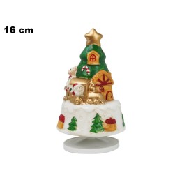 CARILLON 16 CM CON BABBO NATALE SU TREN