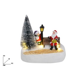 PAESAGGIO BABBO NATALE CON PUPAZZO DI